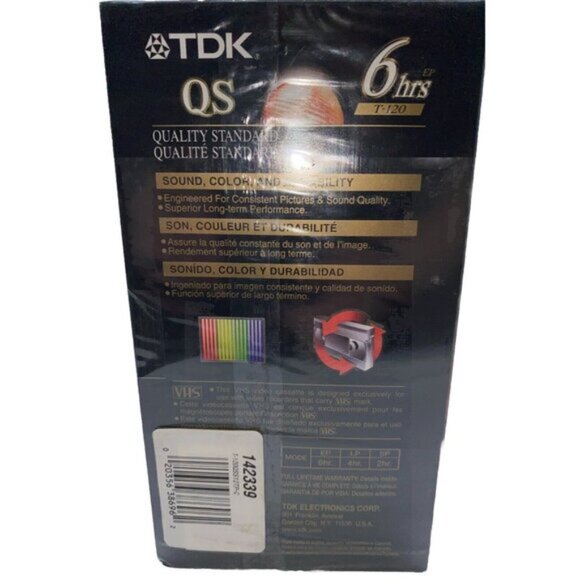 12 Pack TDK VHS Tapes Blank 6 Hour T-120 QS Premium Quality Videotapes Sealed - Picture 5 of 8